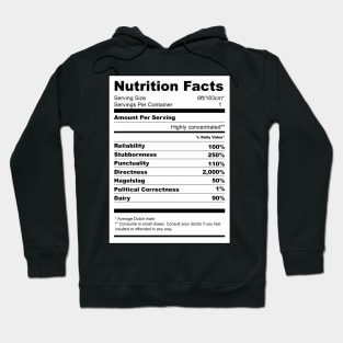 Dutch Person Nutrition Facts Humor Hoodie